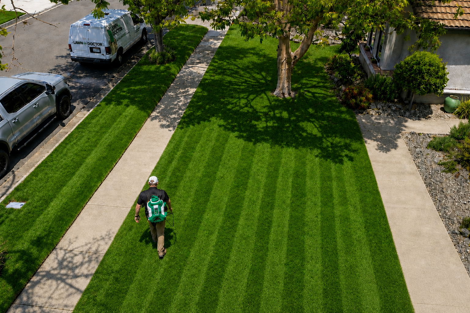 Lawn Maintenance Aerial — California